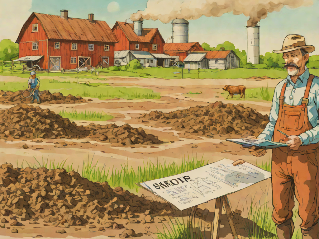 Illustration av jordbruk vs enskilda avlopp